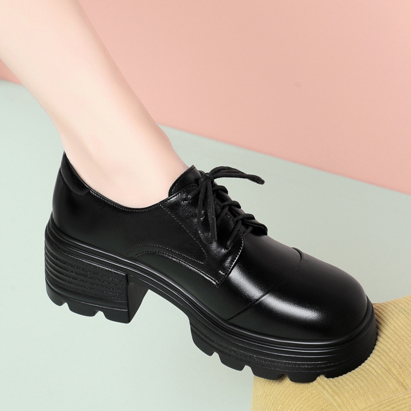 Leather Work Oxfords - Дышащие удобные туфли на платформе с