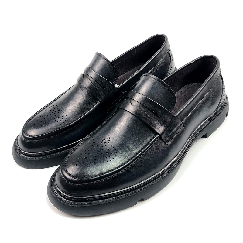 Leather Work Oxfords - Мужская кожаная обувь с резной отделкой