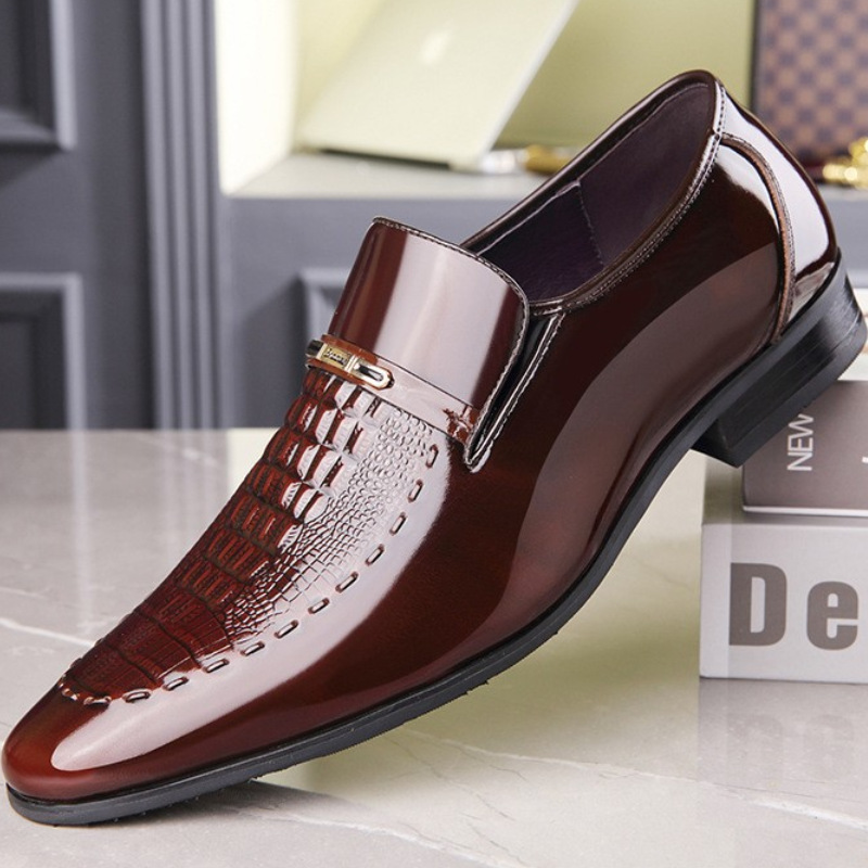 Leather Work Oxfords - Мужская кожаная обувь Лакированная кожа Деловая