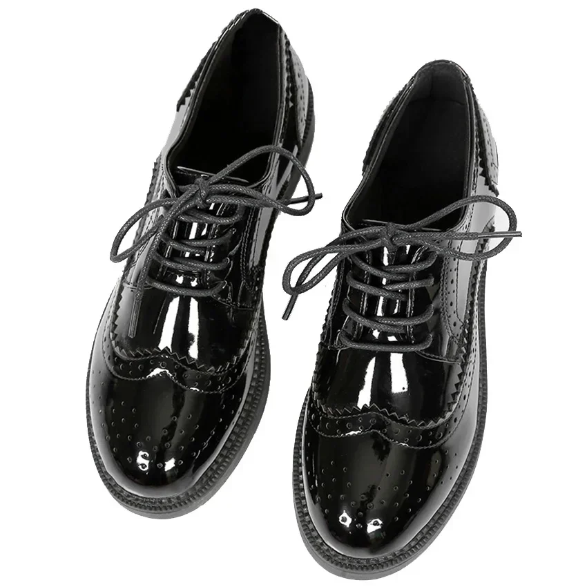 Leather Work Oxfords - Осень 202, женские оксфорды на плоской