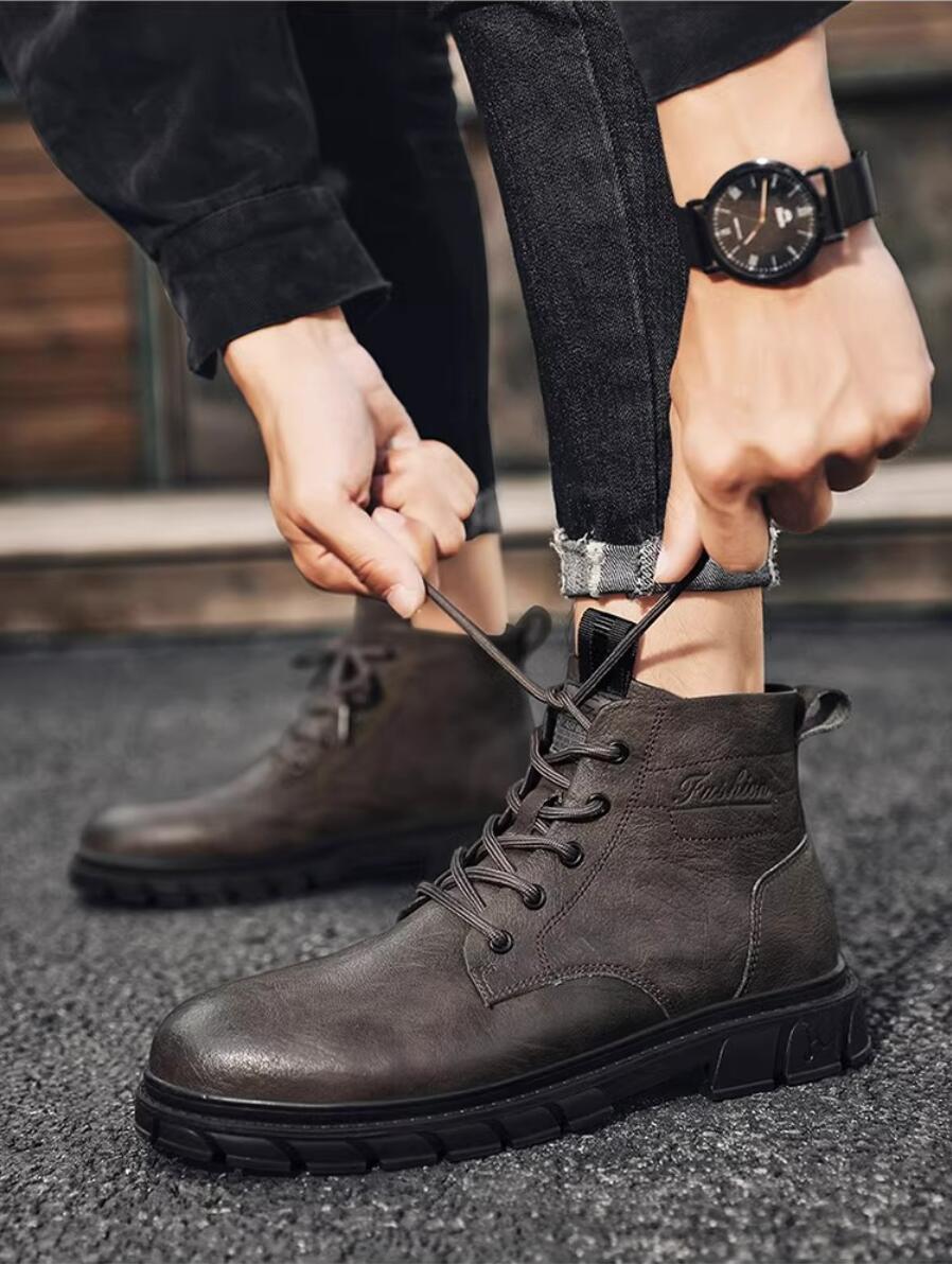 Leatherworking Classic - Зимние мужские ботинки Уличные кожаные ботильоны