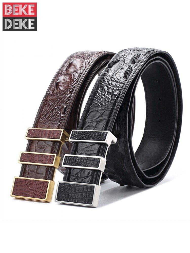 Leatherworking Classic - Ремень мужской из натуральной кожи крокодила,