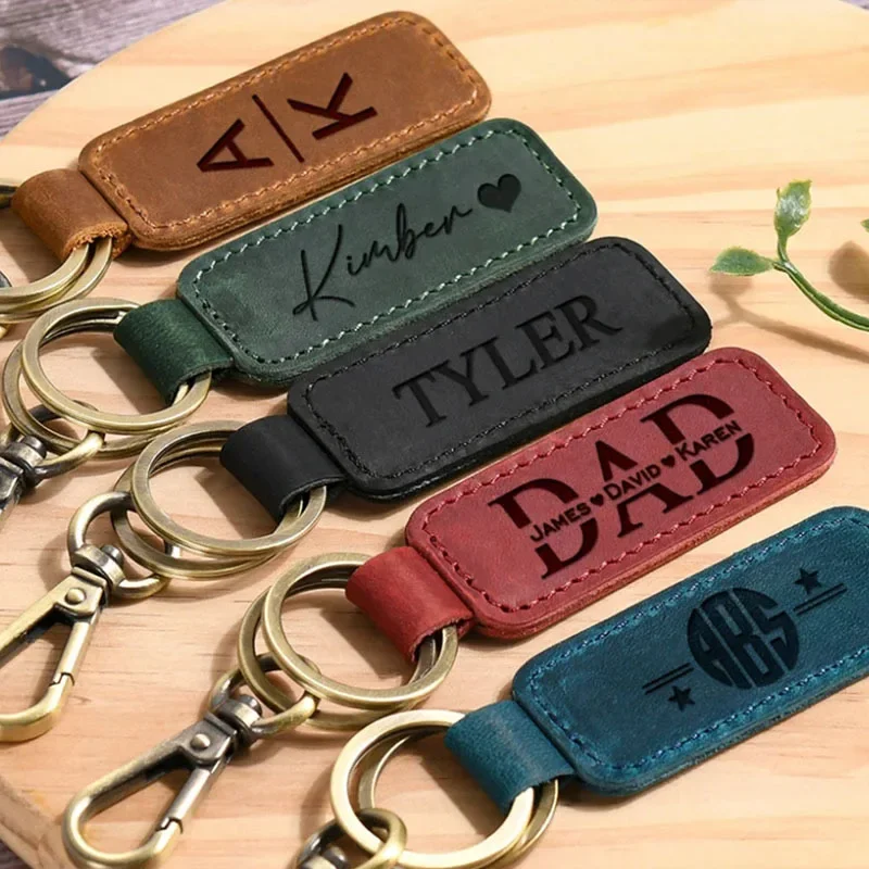 Leatherwork Keychain - Кожаный брелок с лазерным логотипом и