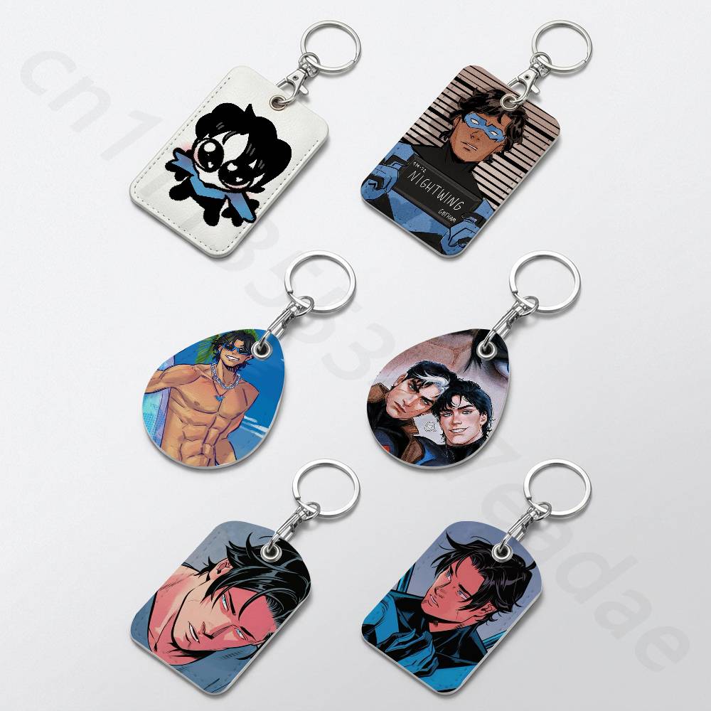 Leatherwork Keychain - Симпатичный брелок-держатель D-Dick Grayson для банковских,