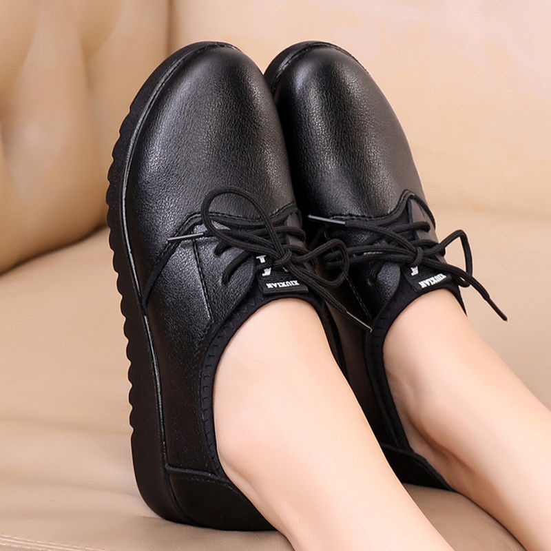 Черные оксфорды для женщин, ра – обзор и цена Leather Work Oxfords