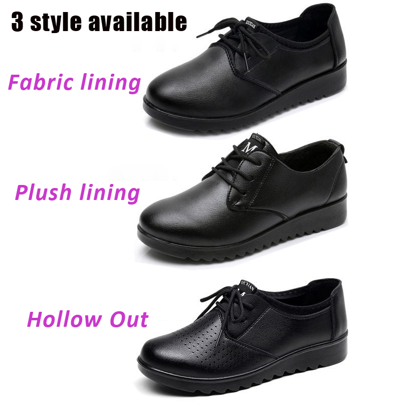 Черные оксфорды для женщин, ра – обзор и цена Leather Work Oxfords