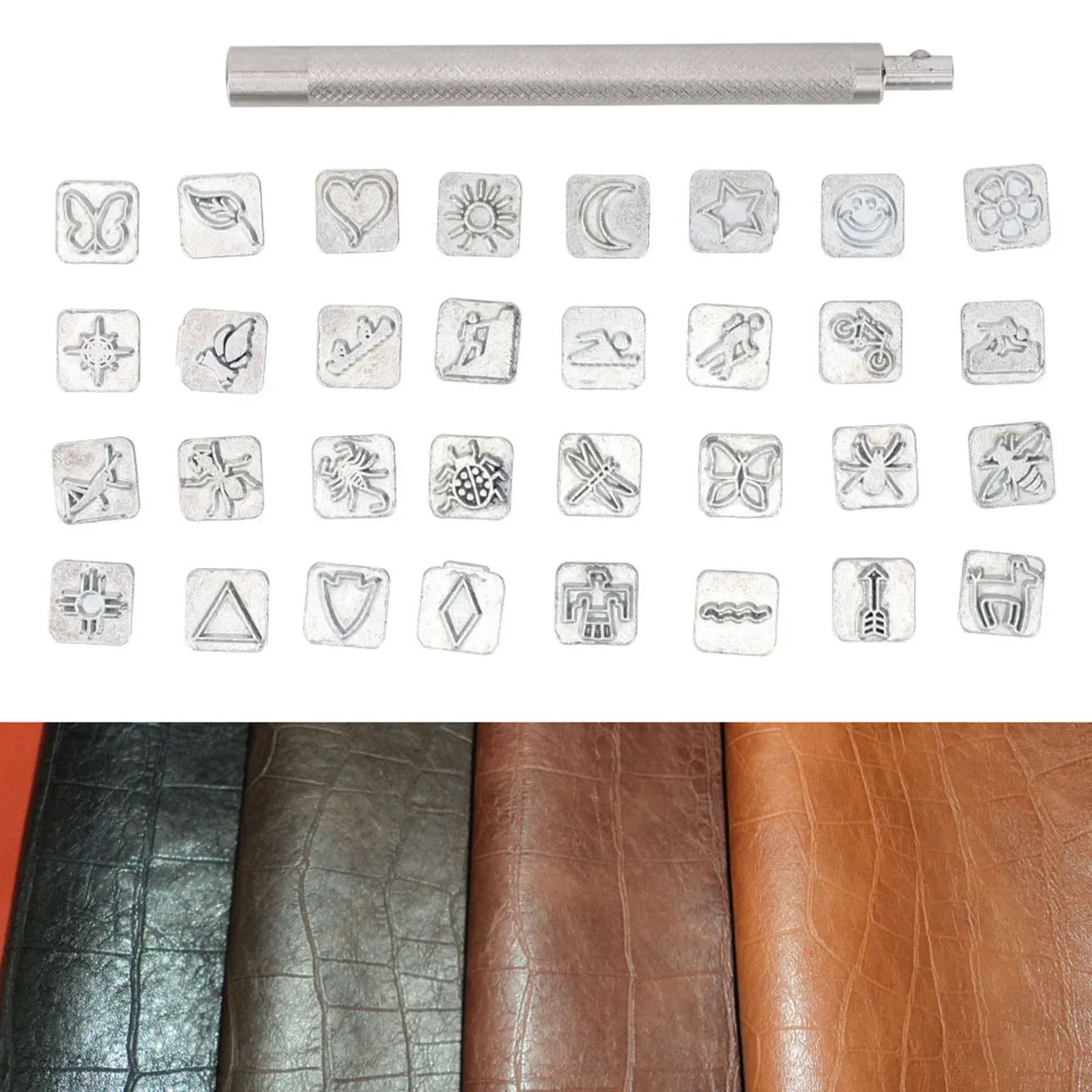 32 шт. набор штампов из мультф – обзор и цена Leather Stamp Set