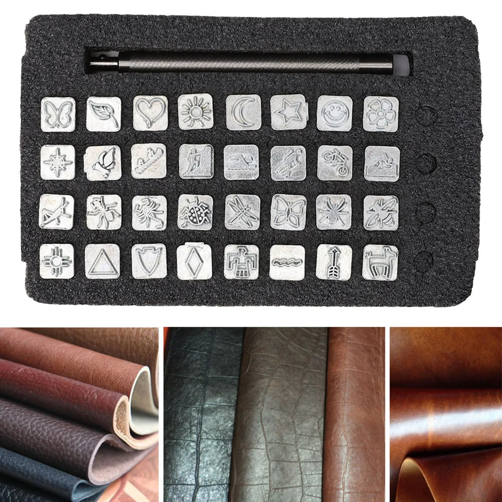 32 шт. набор штампов из мультф – обзор и цена Leather Stamp Set