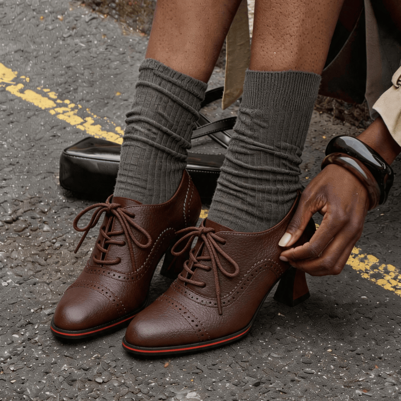 Женские туфли-оксфорды из иску – обзор и цена Leather Work Oxfords
