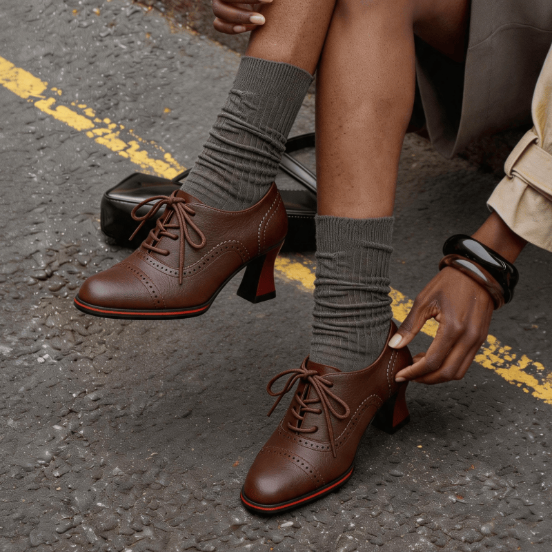 Женские туфли-оксфорды из иску – обзор и цена Leather Work Oxfords